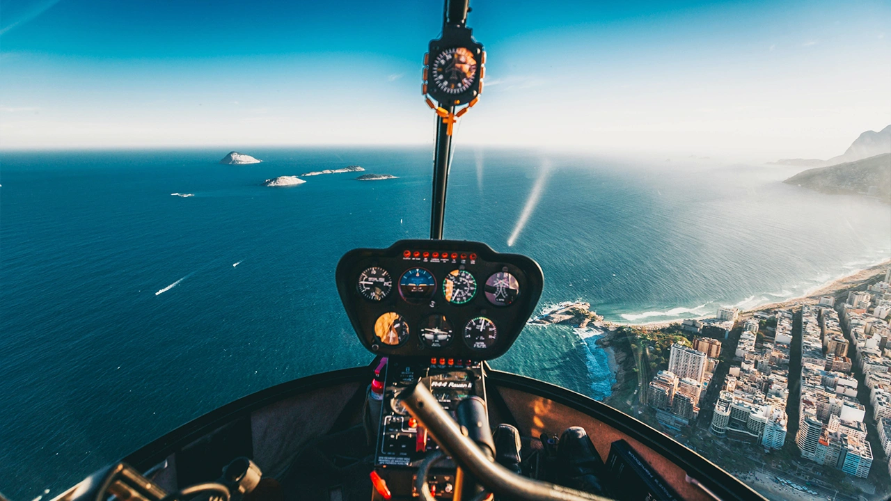 Helicopter ride over Rio de Janeiro skyline